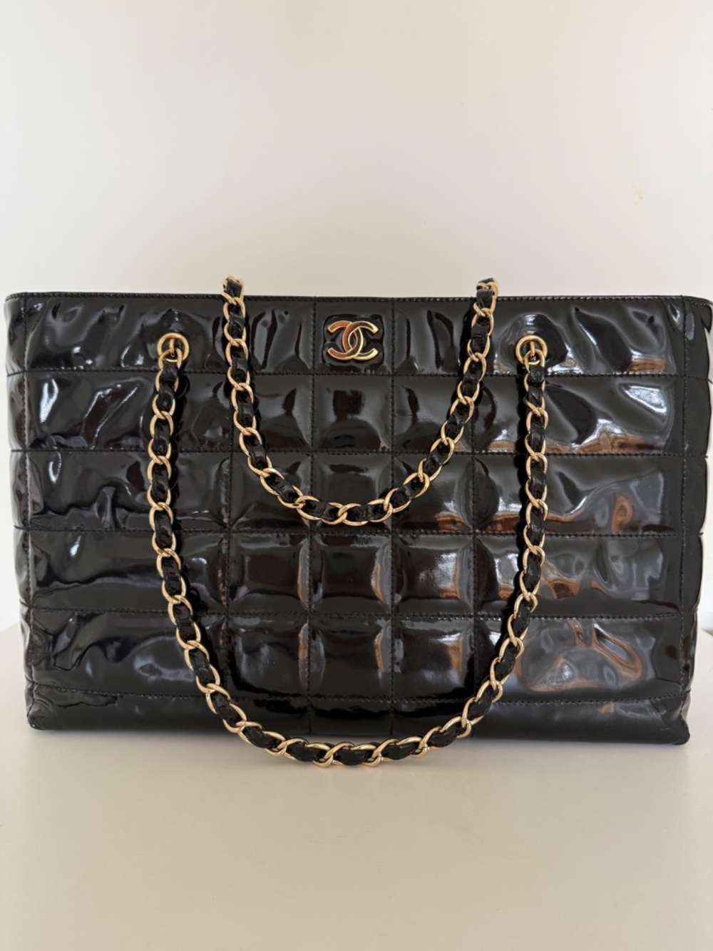 Chanel Patent Leather Grand Shopping Bag